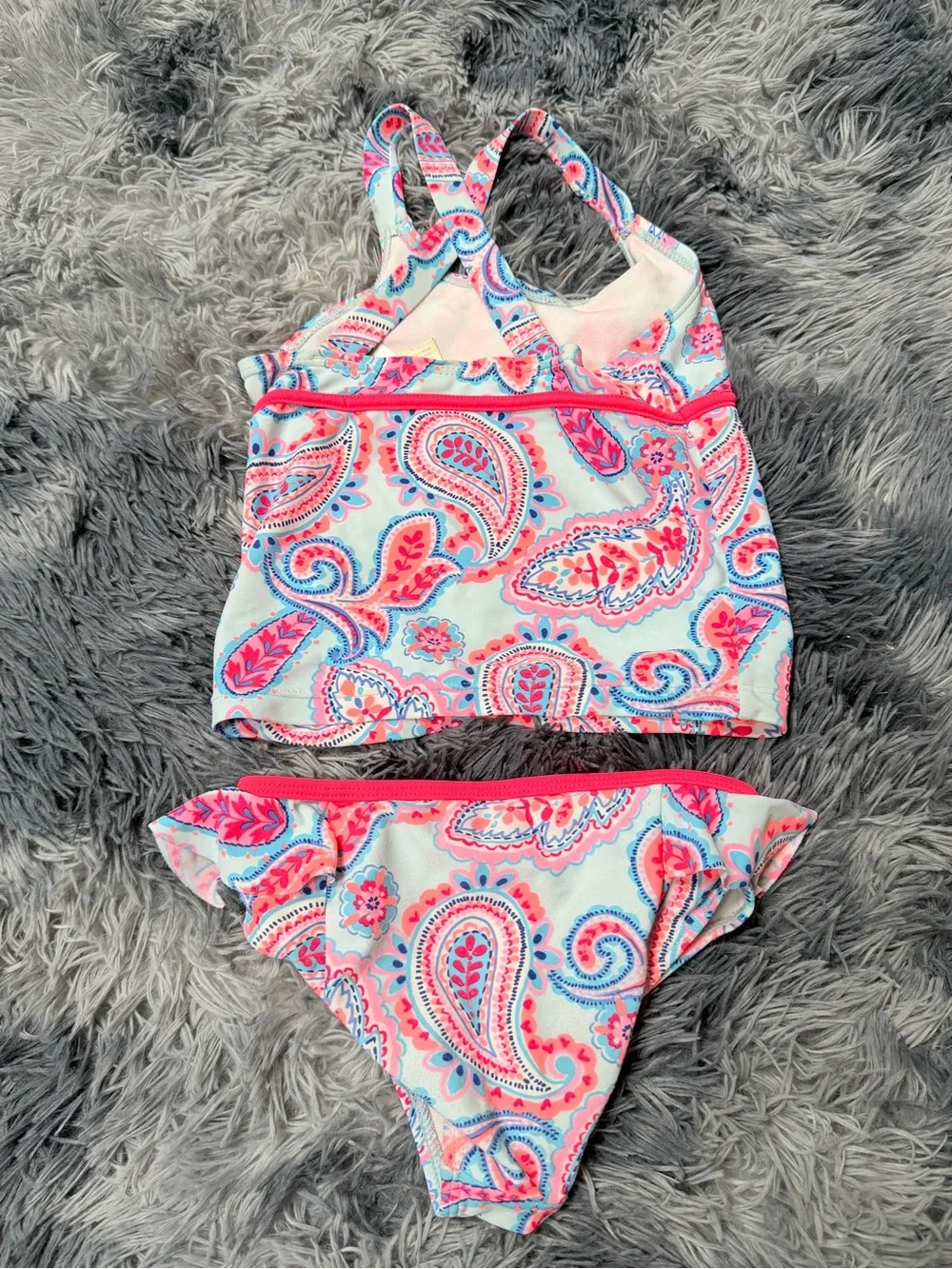 OshKosh B’Gosh Paisley tankini bathing suit set Swimsuit girls 3T Bright